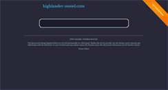 Desktop Screenshot of highlander-motel.com